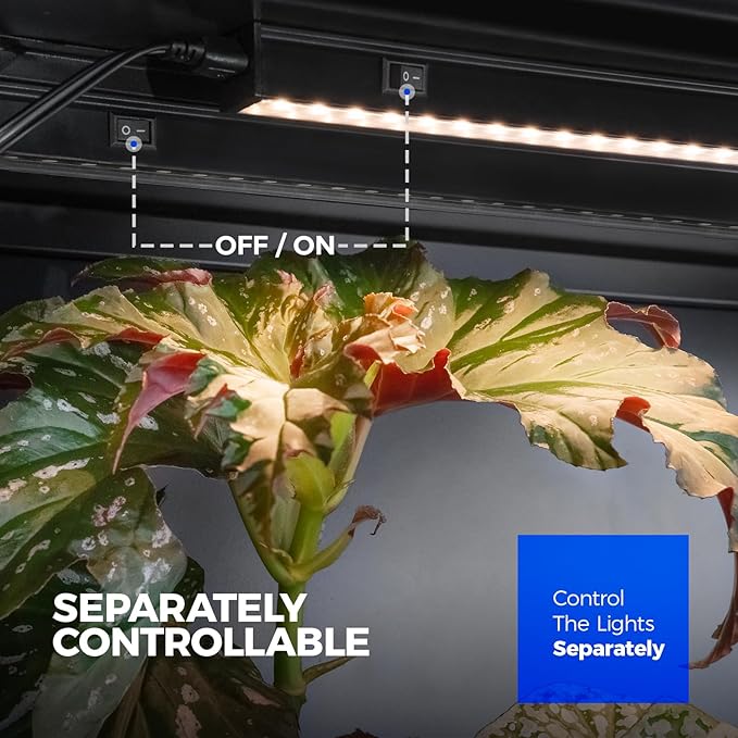 Barrina T5 Grow Lights for Indoor Plants, 3FT 128W (8 X 16W) Plant Grow Lights Indoor with Magnetic Bar, Linkable Plant Growing Lamps with Black Cover, Plug and Play, Yellow, 8 Packs