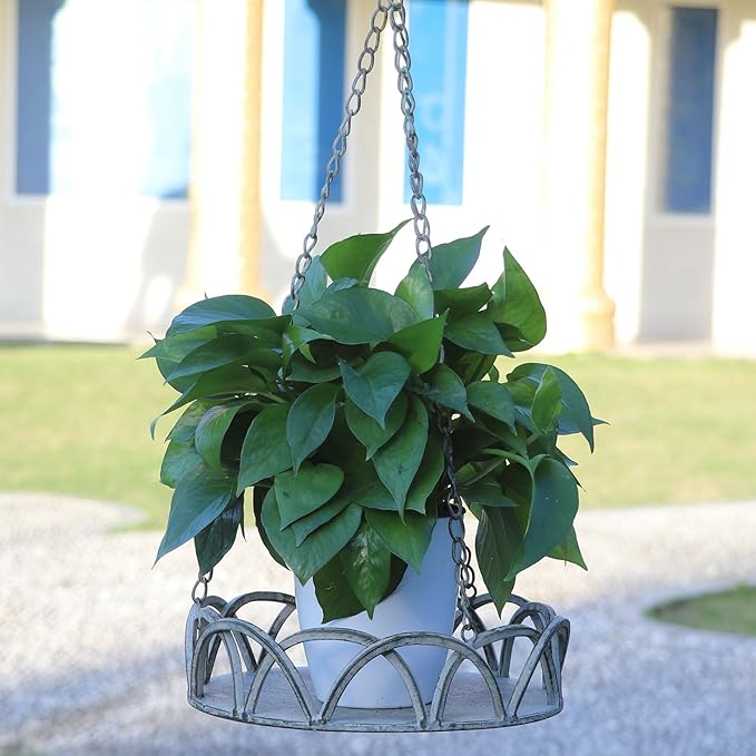 Metal Hanging Planters for Outdoors,Vintage Hanging Baskets for Outdoor,Garden, Patio, Deck, Porch Decor