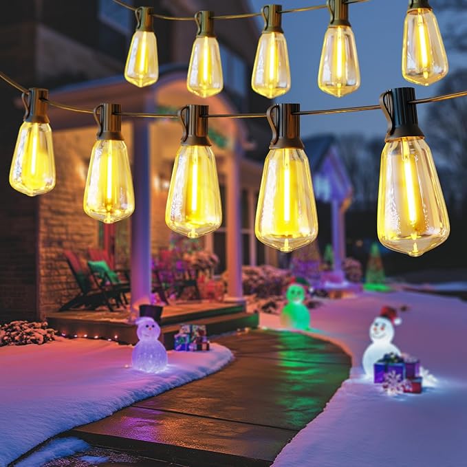 DAYBETTER 150ft Extra Long Outdoor String Lights,2700K 50 Shatterproof ST38 Bulbs Commercial Grade Weatherproof String Lights for Outside Patio, Garden, Backyard & Parties
