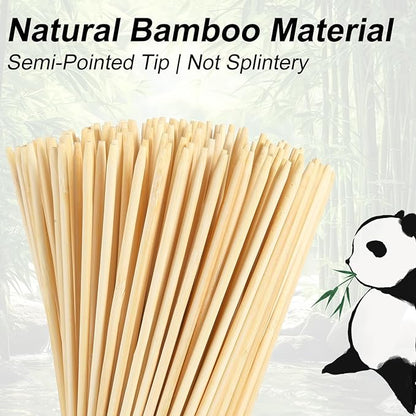 Natural Bamboo Smores Sticks 17.5", 40 PCS Marshmallow Roasting Skewers, Extra Long 5MM Thick Heavy Duty Wooden S'more Sticks for Grilling, Camping Fire, Caramel Candy Apple, Hot Dog