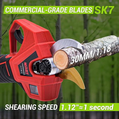 Electric Pruning Shears,Cordless Pruning Shears Brushless Motor with 2Pcs Rechargeable Batteries，21V Upgraded Pruner with LCD Display