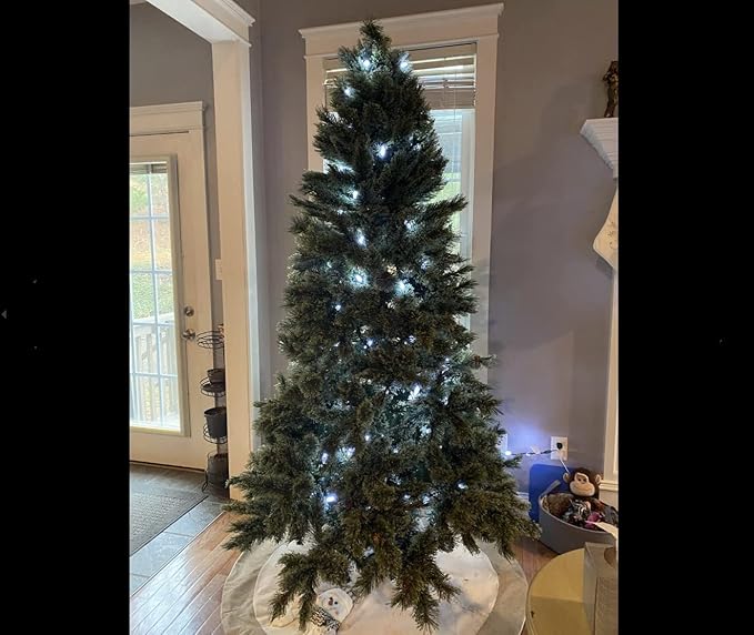 70 Counts C6 Cool White Christmas Lights - 35.5ft Christmas Lights Outdoor, White Christmas Lights Commercial Grade Outdoor Waterproof, Indoor String Lights Green Wire, IP:65, UL