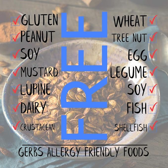 Gerbs Toasted Onion & Garlic Whole Pumpkin Seeds 2 lbs. | Small Batch Roasted, In-Shell, Resealable Bag | Bold & Savory Crunch | Top 14 Allergen-Free