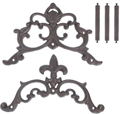 Cast Iron Garden Hose Holder, Wall Mount Hose Storage (Brown)