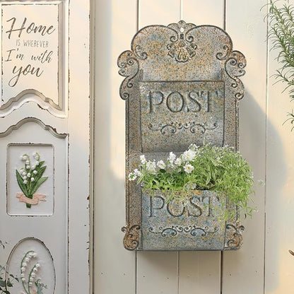All Chic Metal Wall Planter Outdoor Wall Planter Rustic Wall Mount Planter Wall Hanging Planter Outdoor Wall Planter for Farmhouse Garden Decor