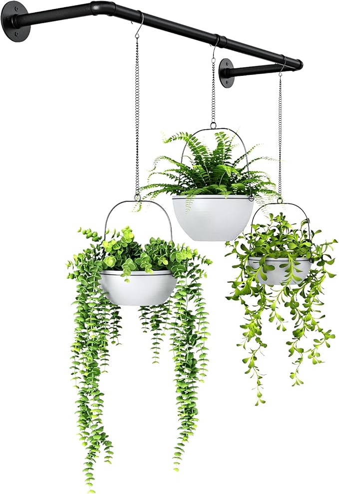Bamworld Hanging Planters for Indoor Plants Plant Hanger Indoor Hanging Plants Rod 36.2in Window Plant Shelves Metal Rod Pot/Chain/Plant Not Included