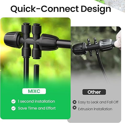 MIXC 6 Packs 1/2''to 1/4''Barbed Tee,Drip Irrigation Fittings for 6-Way Connector