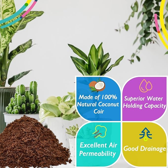 Halatool 3PCS Organic Coconut Coir Bricks Compressed Coco Coir Brick Nutrient Garden Soil with Low EC & pH Balance Premium Starting Soil Coconut Fiber Substrate for Plants Flowers Reptiles