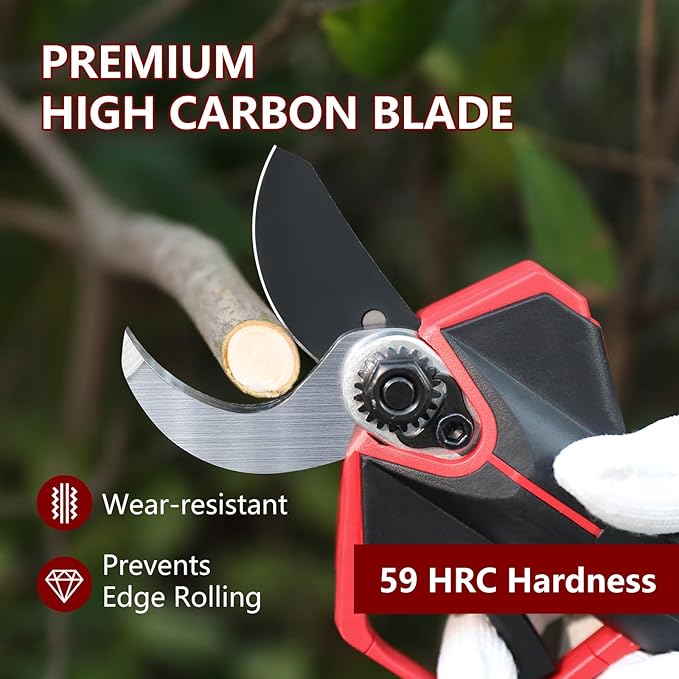 AGRICUT Electric Pruning Shears, 1.4 Inch Max Cutting Capacity Hand Pruners, 14.4V Cordless Branch Cutter with 2 * 4Ah Batteries, Pruning Shears for Gardening