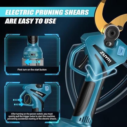 Cordless Electric Pruning Shears for Makita 18V Battery, 2.4" Cutting Brushless Electric Pruner, Tree Branch Cutter for Tree & Flower Trimming w/LED Display, 2 Levels Adjustable (Bare Tool)