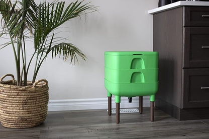 FCMP Outdoor - The Essential Living Composter, 2-Tray Worm Vermicomposter Bin (HF-LC4000v2-GRN) Green