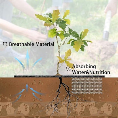 YBB Tree Mulch Ring Weed Control, Non-Woven Degradable Tree Protector Weed Barrier Mat Landscape Fabric with Stakes (2 Pack, 24 Inch)