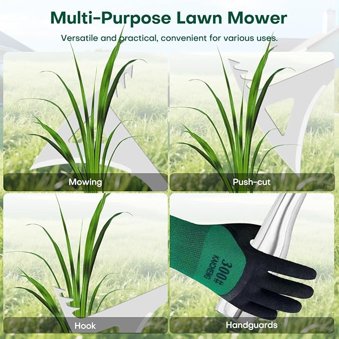 2025 Stainless Steel Weeding Tool Set (4-Piece) – Rust-Proof Gardening Weeder Kit with Anti-Slip Gloves, Root Digger, Multi-Function Weeding Knife & Sharpening Stone, Ergonomic Non-Slip Grip