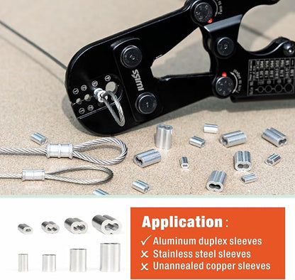 iCrimp Wire Rope Crimping Tool for Aluminum Oval Sleeves, Double Sleeves, Crimping Loop sleeve from 3/64-inch to 1/8-inch