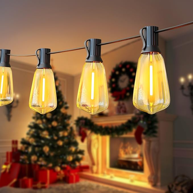 DAYBETTER 120ft Extra Long Outdoor String Lights,2700K 40 Shatterproof ST38 Bulbs Commercial Grade Weatherproof String Lights for Outside Patio, Garden, Backyard & Parties