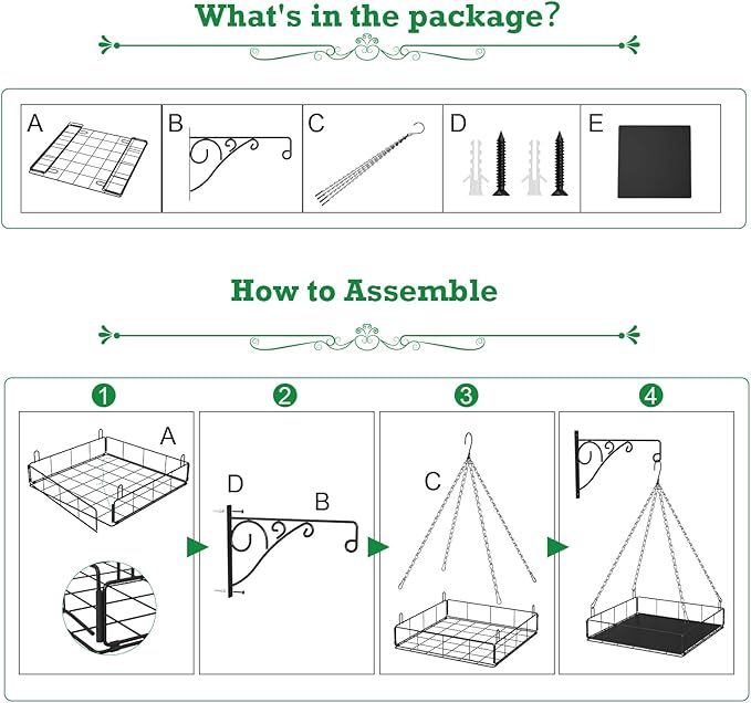 NADAMOO Hanging Planter for Indoor Plants - Wall Mount Bracket with Large Basket, Outdoor Metal Plant Hanger Holder for Window Balcony & Patio Decor