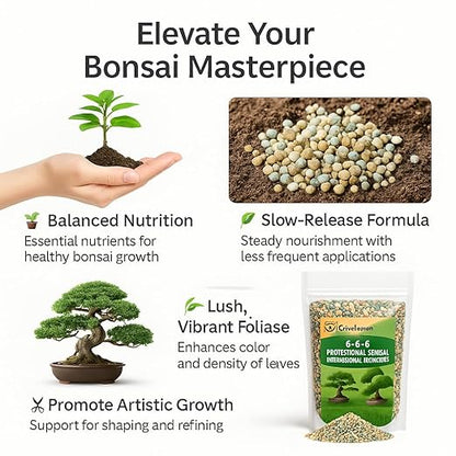 𝐁𝐄𝐒𝐓𝐒𝐄𝐋𝐋𝐄𝐑 Bonsai Fertilizer Pellets – Slow-Release Bonsai Tree Fertilizer & Food for Compact Growth, Dense Branching & Healthy Roots | Ideal for All Bonsai & Money Trees - 1 Quart