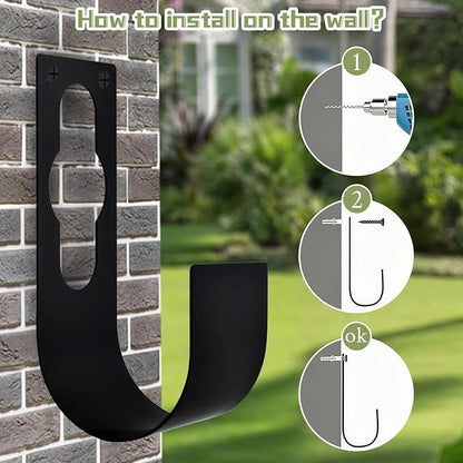 SupKing Hose Holder Wall Mount,Heavy Duty Garden Hose Hanger Reel Metal Hose Hooks Fit to100ft Expandable Watering Hose Storage