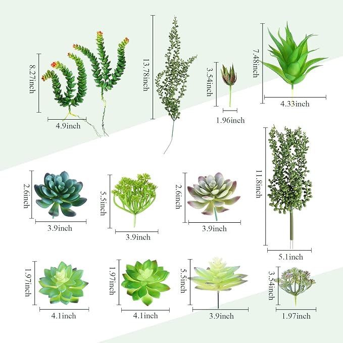 Rtteri 15 Pcs Hanging Artificial Succulents Plants for Indoor Fake Wall Planter with Faux Plants Geometric Vase Pot (8.2/5.9/4 Inch Size) Ceramic Holder and Mini Fake Succulent for Home Office(White)