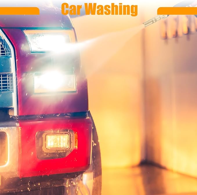 Water Hose Sprayer Nozzle, High Pressure Hose Nozzle with 3/4" GHT Connector, Heavy-Duty Brass Adjustable Twist Hose Nozzle with On-Off Valve for Garden (3 Pack）