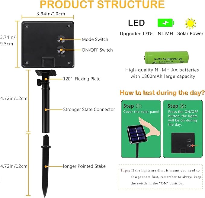 Upgrade 4Pack 400LED Solar String Lights for Outside, 132FT Solar Christmas String Lights Outdoor with 8 Modes, IP65 Waterproof Outdoor Twinkle Light, Garden Xmas Tree Christmas Decoration, Warm White