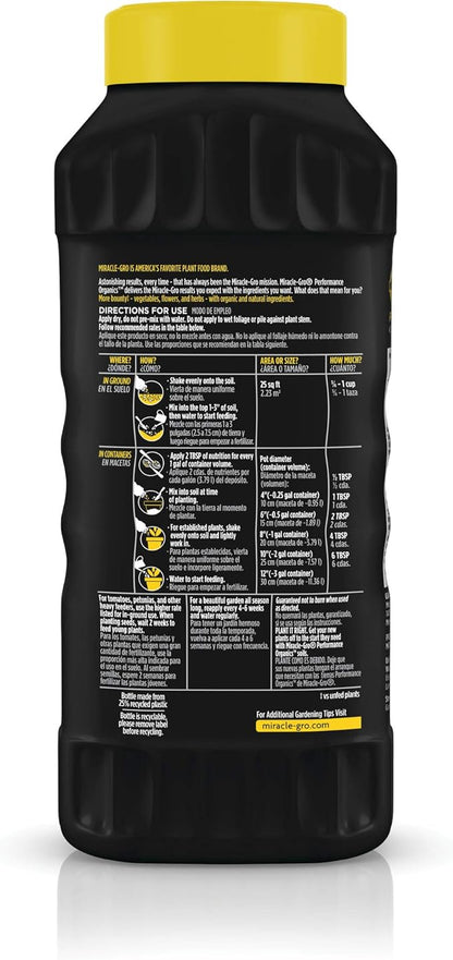 Miracle-Gro Performance Organics All Purpose Plant Nutrition Granules - 1 lb. Shaker Bottle, Organic, All-Purpose Plant Food for Vegetables, Flowers and Herbs, Feeds up to 90 sq. ft.