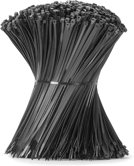 12 Inch Black Zip Tie 5000 PCS, 60 Lbs - Small to Medium Zip Tie, Nylon PA66 UV Resistant Cable Tie Heavy Duty for Indoor and Outdoor Use - Ideal for bundling and securing objects