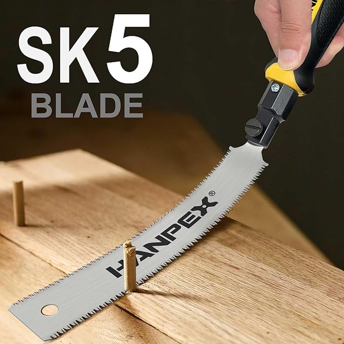 Mini Japanese Double Edge Pull Hand Saw 7" - SK5 Flush Cut Woodworking With Flexible Blade - 14 TPI / 17 TPI