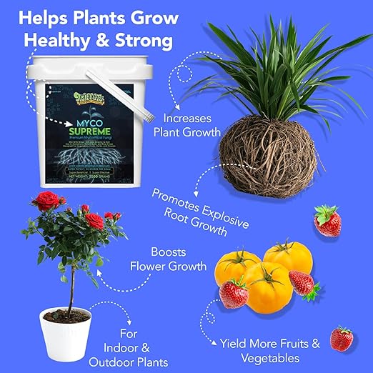 Mycorrhiza for Soil, Root Stimulator for Plants, Ultra Concentrated Mycorrhizae for Plants Strong Roots & Living Soil, Trifecta Myco Supreme Plant Root Stimulator for Tree, Rose and Flower Care