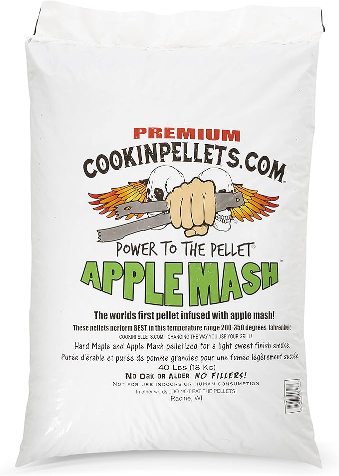 CookinPellets Black Cherry Smoker Smoking Hardwood Wood Pellets, 40 Pound Bag Bundle with CookinPellets Apple Mash Hard Maple Smoker Smoking Wood Pellets, 40 Pound Bag