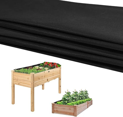 Longzhuo 63" X 83" Raised Garden Bed Liner - Non Woven Fabric for Winter Greenhouse Vegetable Gardening, Cuttable Plant Liner with Soil Containment & Water Drainage for Flower Pots