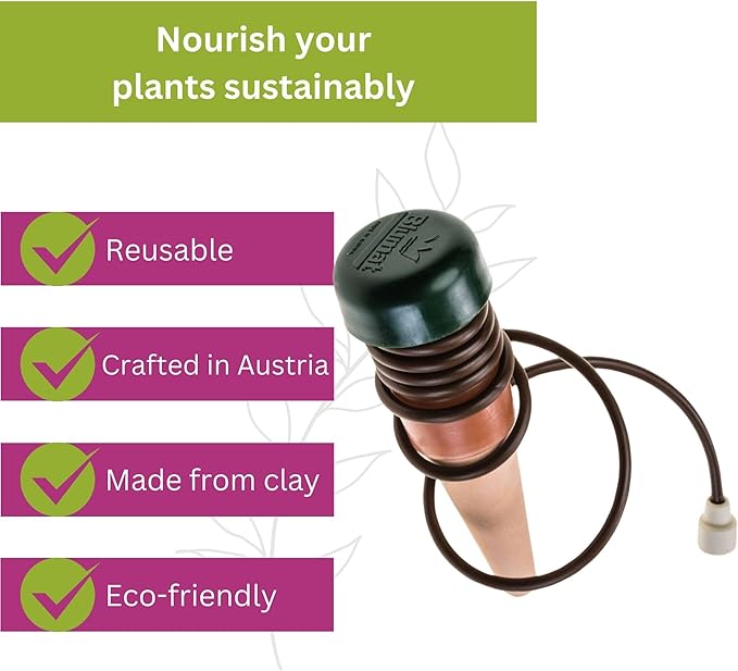 Blumat Classic Self-Watering Stakes - Automatic Drip Irrigation System for Indoor Plant Watering & Outdoor - Water Drip Solution for Potted Plants - Slow Release Stakes, 25 Pack, wo Adapter