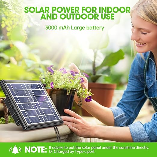 Solar Automatic Drip Irrigation Kit - 25 Timer Modes Smart Watering System for 15 Plants, 900ml/min High Flow with IP54 Waterproof, 49FT Indoor/Outdoor Garden Kit for Vacation & Busy Plant Lovers