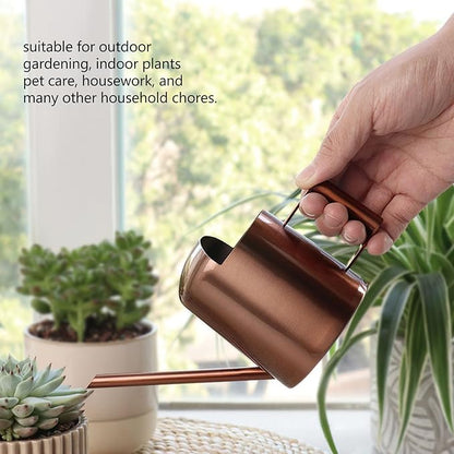 Watering Can 10oz/300ml Stainless Steel Long Spout Semi Open Powder Coated Flower Watering Pot for Garden Family Outdoor