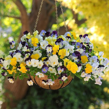 Halatool 4PCS 12Inch Round Coco Liners Hanging Basket 100% Natural Replacement Coconut Liner for Planters Garden Flower Pot Vegetables Herbs