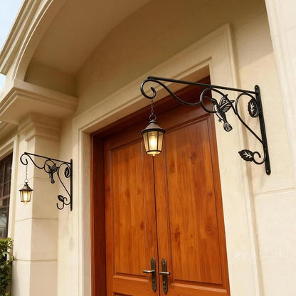 2 Packs Plant Hooks for Hanging, 12 Inch Indoor/Outdoor Metal Wall Black Hangers, Sturdy Plant Bracket for Planters, Wind Chimes, Lanterns, Bird Feeders, Garden, Home, Patio Decor