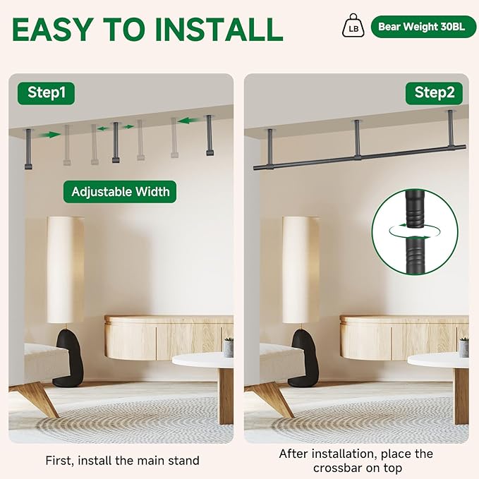 2 pcs Hanging Planters Rod, Plant Hanger Indoor for Window Ceiling, Hanging Plant Shelf for Wall Planter House Plants, Plant Shelves Metal Holder Bar 63 in (Pots, Plants, Chains not Included)