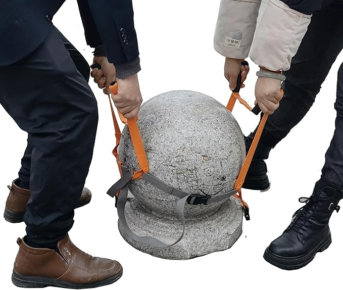 Garden Flower Pots Pot Moving Strap,with Handle,Landscaping Lifting Straps, Move Heavy Flower Pots, Planters, Trees, Rocks,Pot Tool,Up to 200 lbs,Gray Orange,Middle and Small