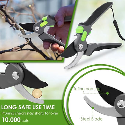 2 Pack Gardening Shears Pruning Garden Scissors Pruning Scissors For Gardening Pruner Shears With Rust Resistant Steel Blade Effortlessly Cuts