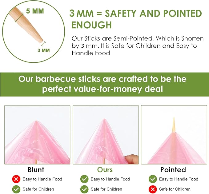 Smores Sticks 36" Long 5mm Thick, 60 PCS Marshmallow Roasting Smore Sticks Bamboo, Disposable Marshmellow Sticks Camping Heavy Duty SMores Skewers for Outdoor Fire Pits Campfires Hot Dog Sausage