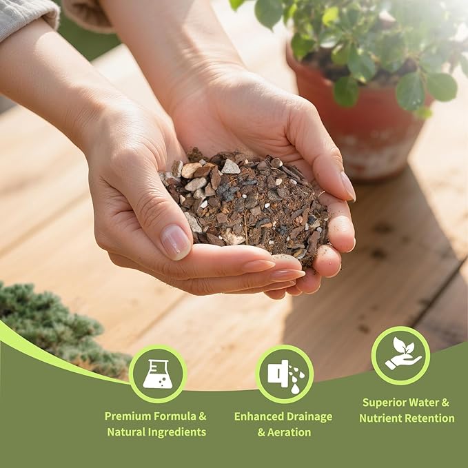 Premium Bonsai Soil 4qt- Aerated & Fast-Draining for Bonsai Pots, Promotes Healthy Growth