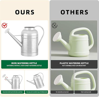 2.3 Gallon Metal Watering Can, Galvanized Watering Can for Outdoor Indoor Plants, Large Water Can for Plants and Garden Flower