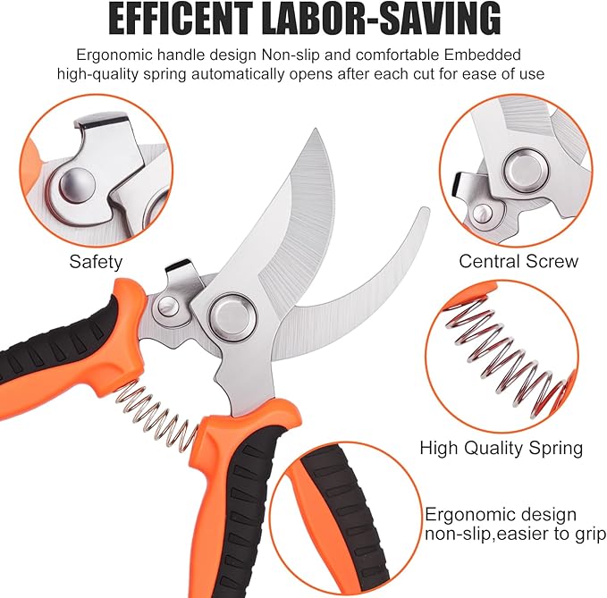 3 pcs garden shears Stainless steel Gardening scissors Pruning shears for gardening For pruning scissors flowers fruit trees