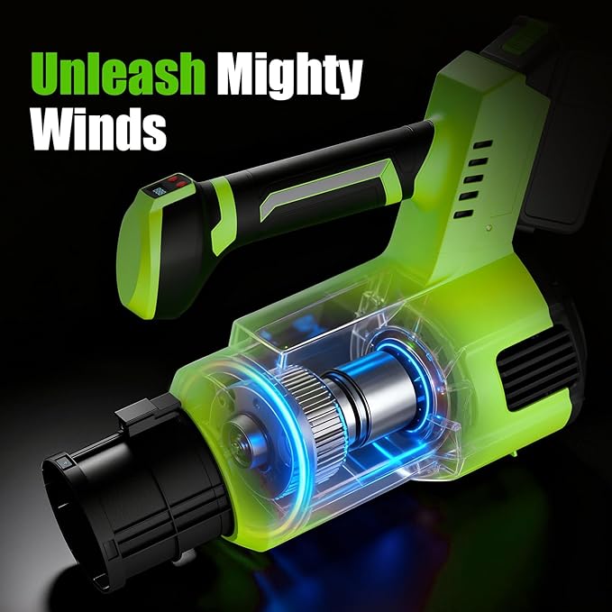 Electric Leaf Blower Cordless, 200 MPH Wind Speed, 2 x 4.0Ah Batteries, Handheld Leaf Blowers for Lawn Care, Stepless Speed Control, Portable Lightweight Grass Blower for Yard, Patio