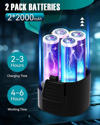 G-901 Electric Pruning Shears Cordless Pruner Shears Brushless, 2 * 2000mAh Battery Pruning Shears with Replacement Blade, 1.4 Inch Cutting Capacuty for Tree Trimming Branch Cutter