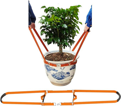 Potted Plant Mover，Plant Lifting Straps for Garden Flower Pots, Planters，Rocks, Trees，Easily Lift and Move Heavy Items Up to 150 Pounds，Small Size, Orange, Patent Pending