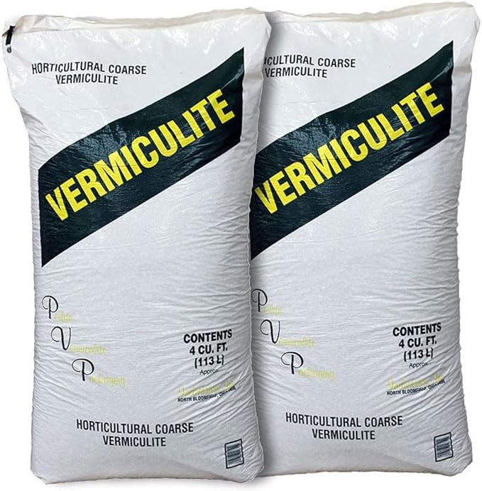 Greenhouse Megastore Coarse Vermiculite - 2 Pack of 4 Cubic Foot Bags - Horticulture Sterilized Vermiculite for Garden Bulk - Professional Grade Garden Soil Amendments