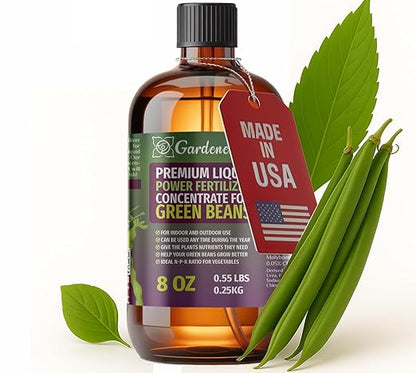 Liquid Power Beans Fertilizer - Professional Liquid Plant Food for Beans - Fast-Acting Concentrate for Growth, Strong Roots & High-Yield Harvest - 8 oz - Indoor & Outdoor Use