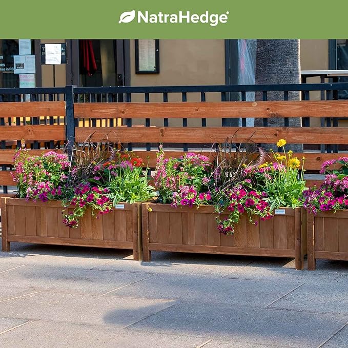 NatraHedge 15" Hampton Classic Wooden Planter Box Indoor and Outdoor Use for Patio Garden (44" x 15" x 15")