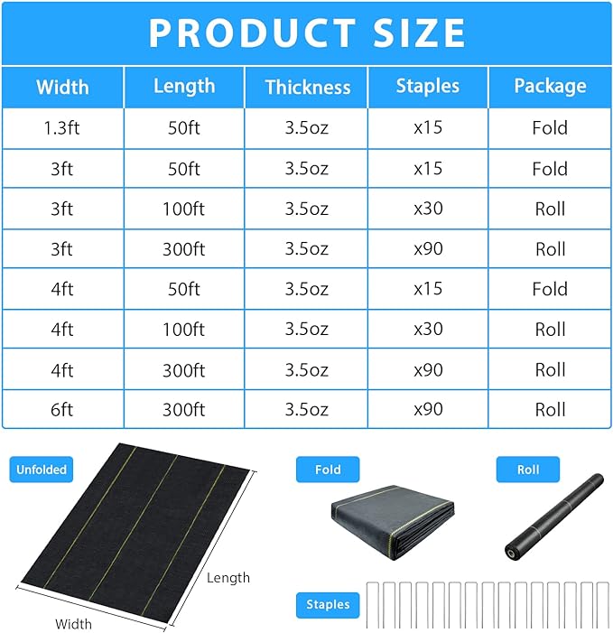 8ft x100ft Black Weed Barrier Landscape Premium Fabric-Heavy Duty Woven Ground Cloth with Superior Permeability Weed Control Convenient Design